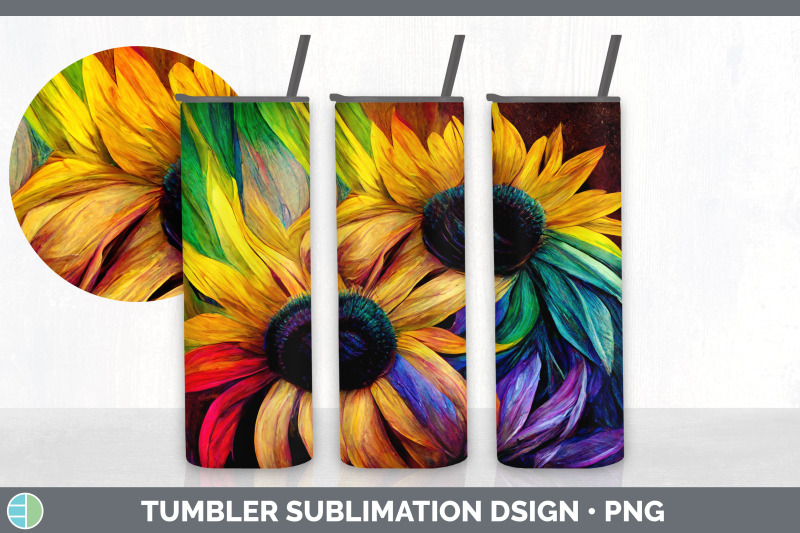 rainbow-sunflower-tumbler-sublimation-bundle