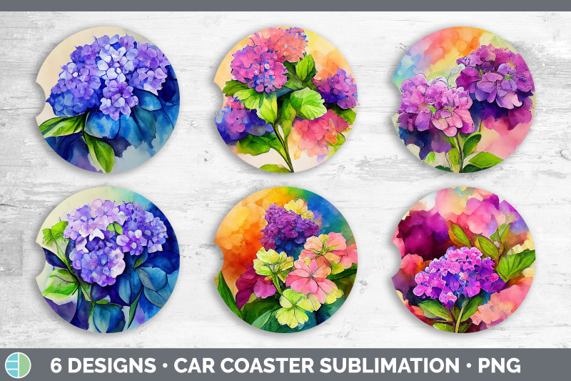 hydrangea-car-coaster-sublimation-designs-bundle