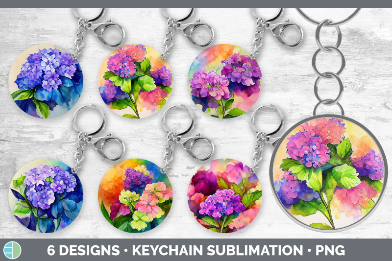 hydrangea-keychain-bundle-keyring-sublimation-designs