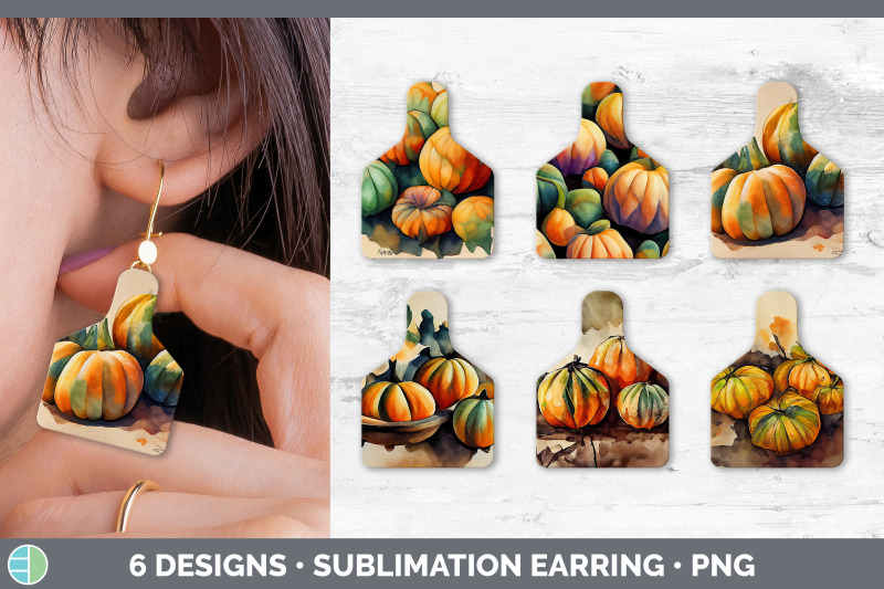 fall-pumpkins-cow-tag-earring-sublimation-cattle-ear-tag