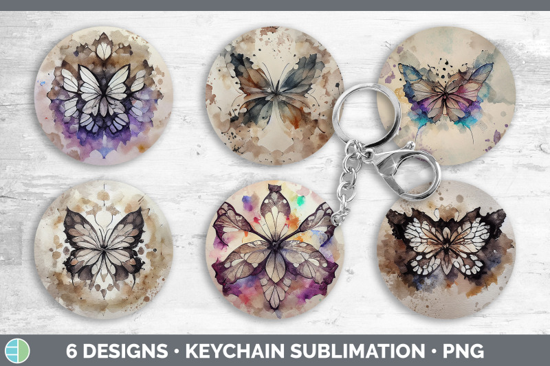 watercolor-butterfly-keychain-bundle-keyring-sublimation-designs