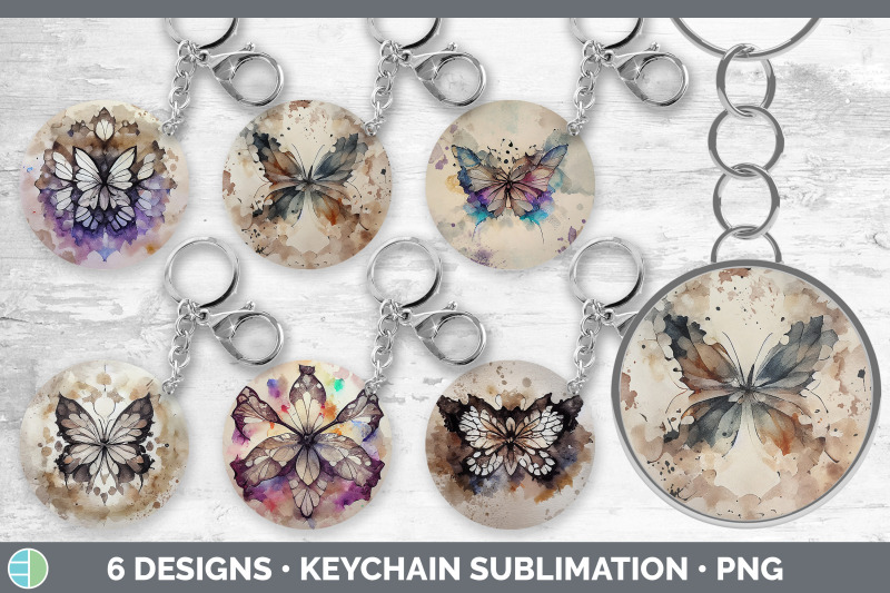 watercolor-butterfly-keychain-bundle-keyring-sublimation-designs