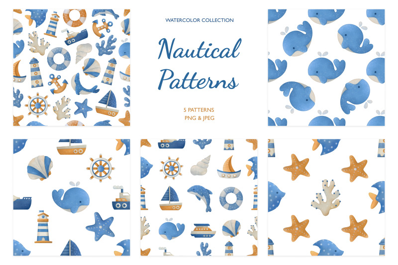 nautical-clipart-set-watercolor-cliparts-amp-patterns