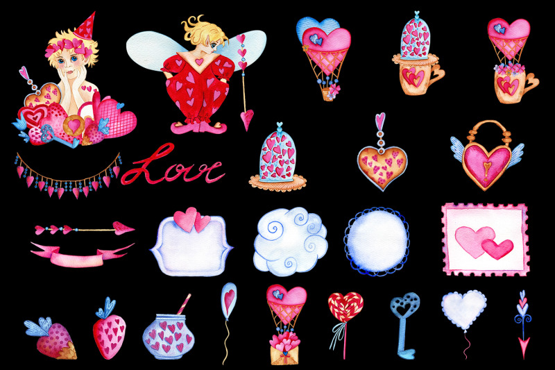 fairies-valentines-day-watercolor-clipart