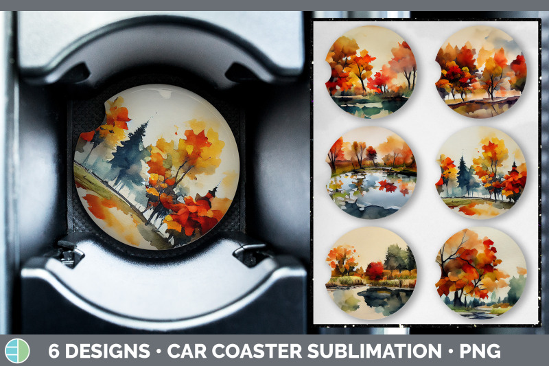 autumn-trees-car-coaster-sublimation-designs-bundle