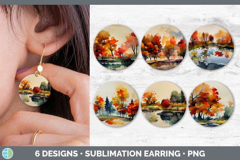 autumn-trees-round-earring-sublimation-designs-bundle