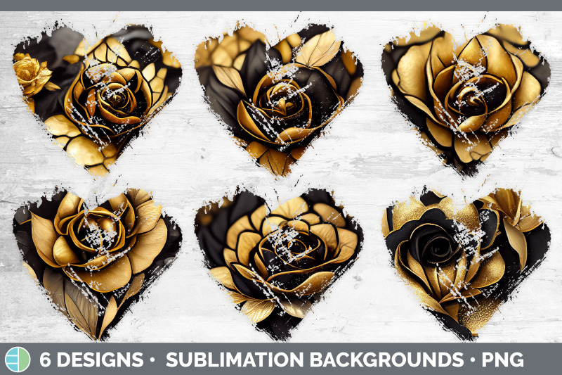 black-and-gold-rose-heart-distressed-clipart