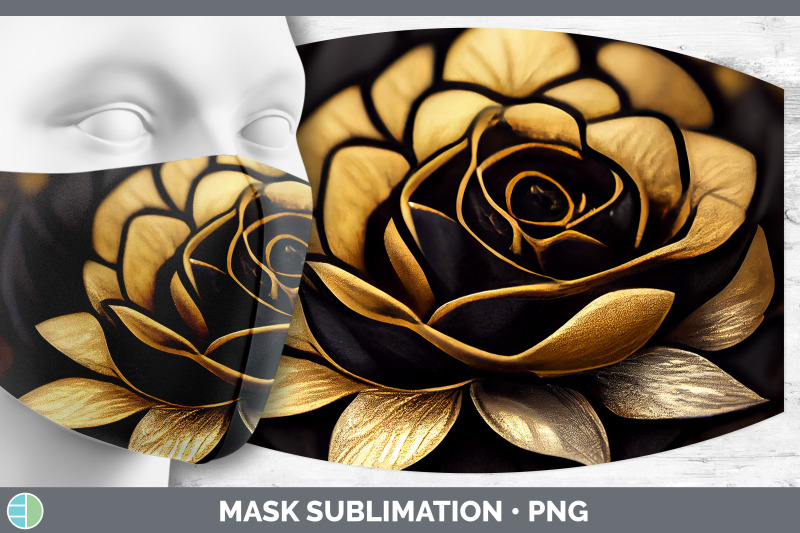 black-and-gold-rose-mask-sublimation-bundle-face-mask-designs