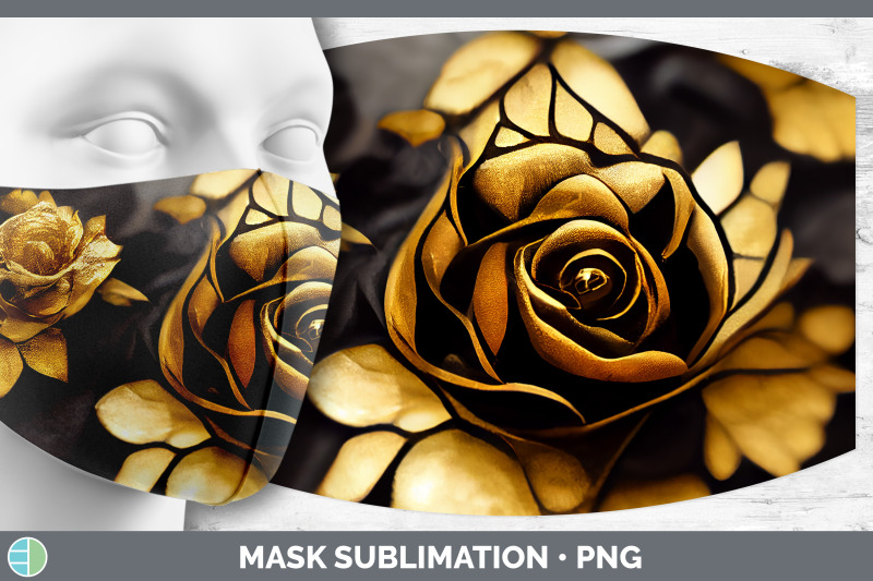 black-and-gold-rose-mask-sublimation-bundle-face-mask-designs