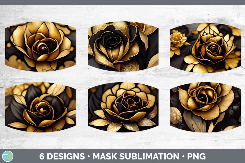 black-and-gold-rose-mask-sublimation-bundle-face-mask-designs