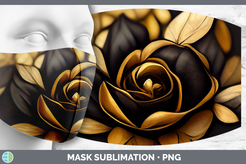 black-and-gold-rose-mask-sublimation-bundle-face-mask-designs