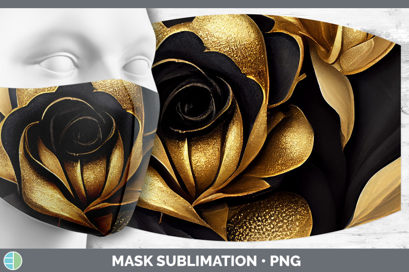 black-and-gold-rose-mask-sublimation-bundle-face-mask-designs