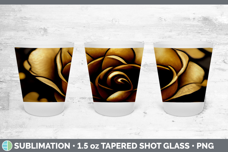 black-and-gold-rose-shot-glass-sublimation-shot-glass-1-5oz-tapered