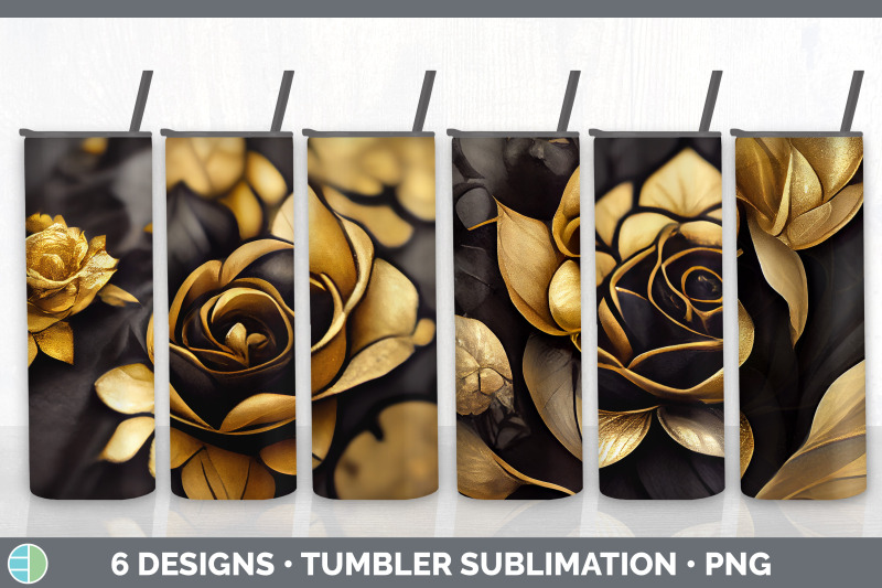 black-and-gold-rose-tumbler-sublimation-bundle