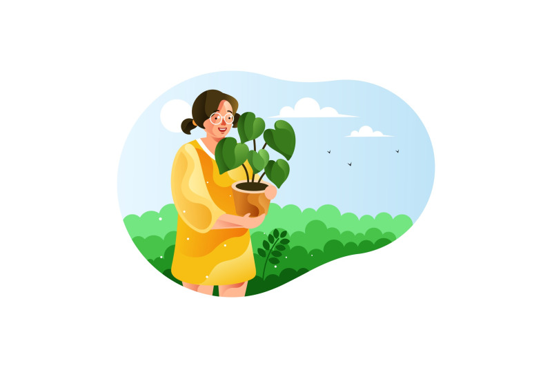 girl-carrying-a-pot-of-green-plants