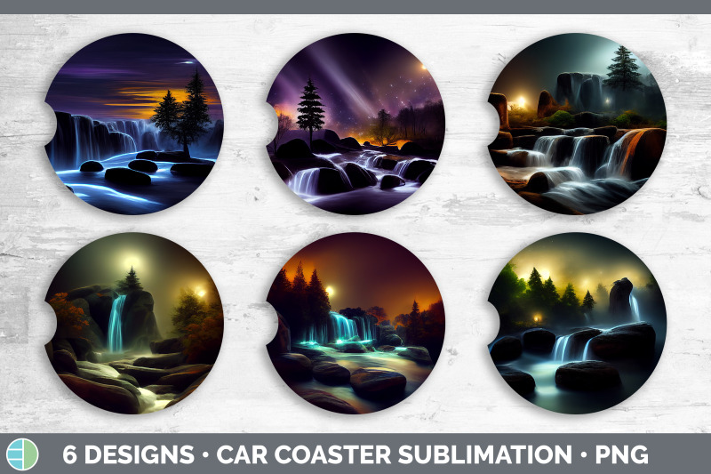 waterfall-landscape-car-coaster-sublimation-designs-bundle