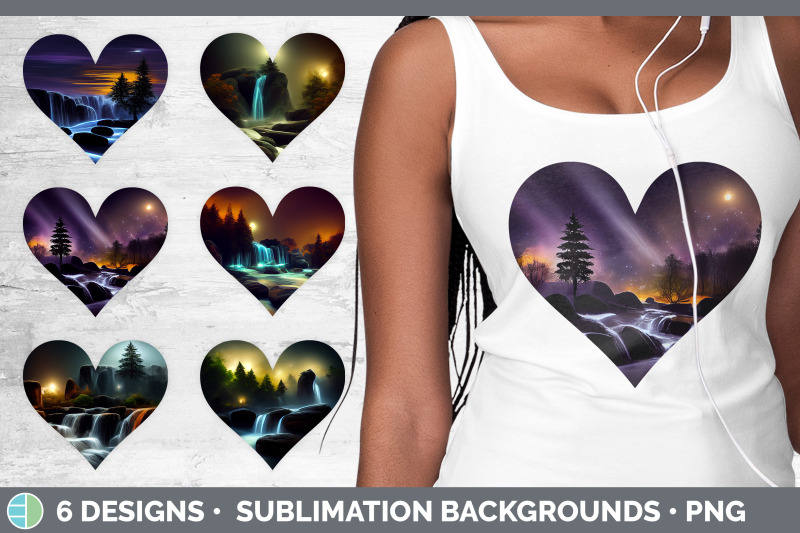 waterfall-landscape-hearts-clipart-sublimation-designs