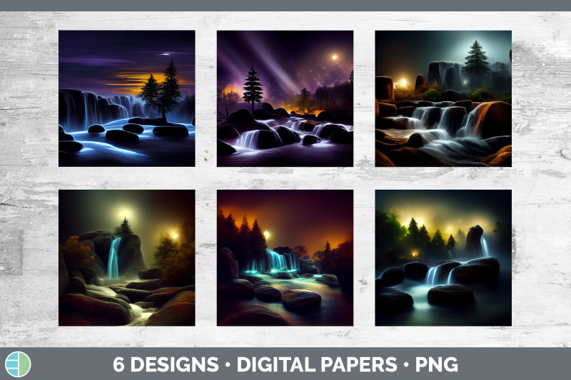 waterfall-landscape-backgrounds-digital-scrapbook-papers