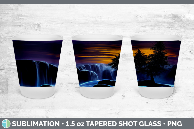 waterfall-landscape-shot-glass-sublimation-shot-glass-1-5oz-tapered