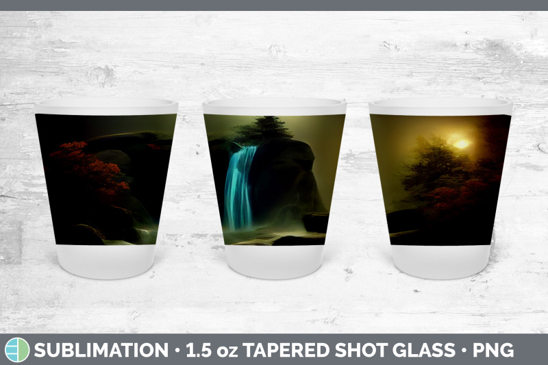 waterfall-landscape-shot-glass-sublimation-shot-glass-1-5oz-tapered