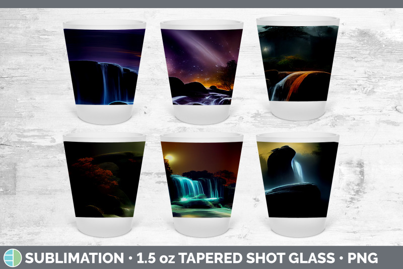 waterfall-landscape-shot-glass-sublimation-shot-glass-1-5oz-tapered