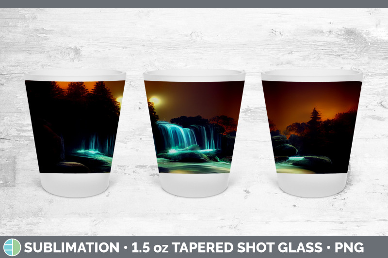 waterfall-landscape-shot-glass-sublimation-shot-glass-1-5oz-tapered