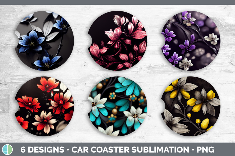 flowers-car-coaster-sublimation-designs-bundle