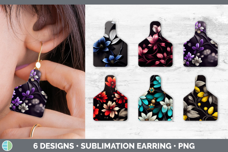 flowers-cow-tag-earring-sublimation-cattle-ear-tag