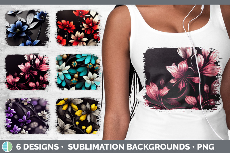 flowers-distressed-sublimation-background-panel