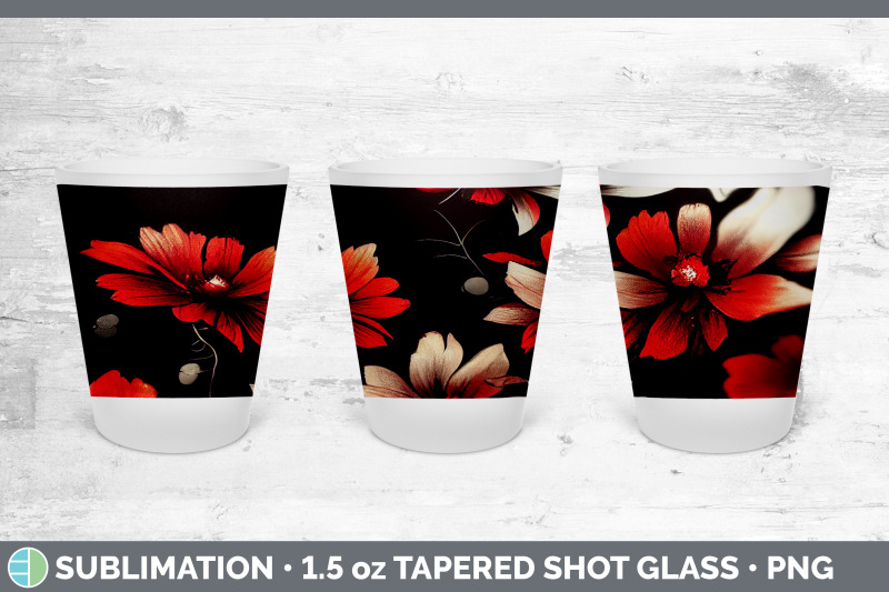 flowers-shot-glass-sublimation-shot-glass-1-5oz-tapered