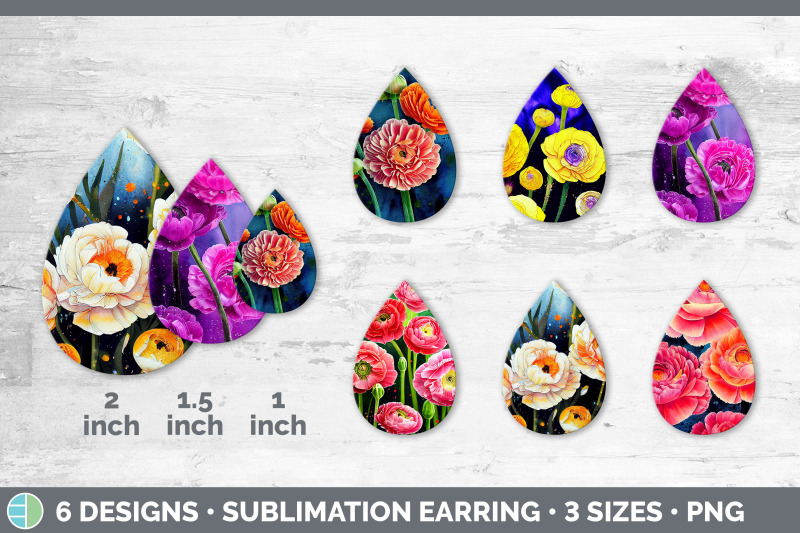 ranunculus-flowers-teardrop-earring-sublimation-designs-bundle