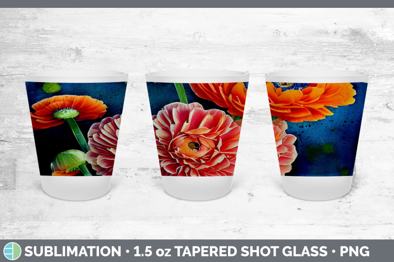 ranunculus-flowers-shot-glass-sublimation-shot-glass-1-5oz-tapered