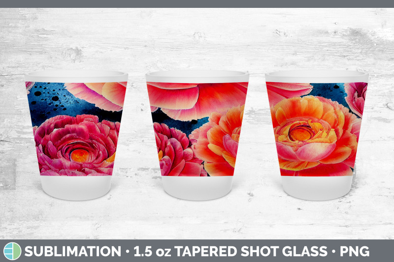 ranunculus-flowers-shot-glass-sublimation-shot-glass-1-5oz-tapered