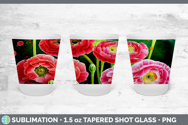 ranunculus-flowers-shot-glass-sublimation-shot-glass-1-5oz-tapered