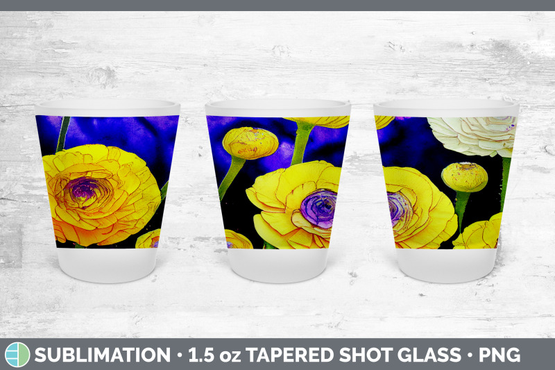 ranunculus-flowers-shot-glass-sublimation-shot-glass-1-5oz-tapered