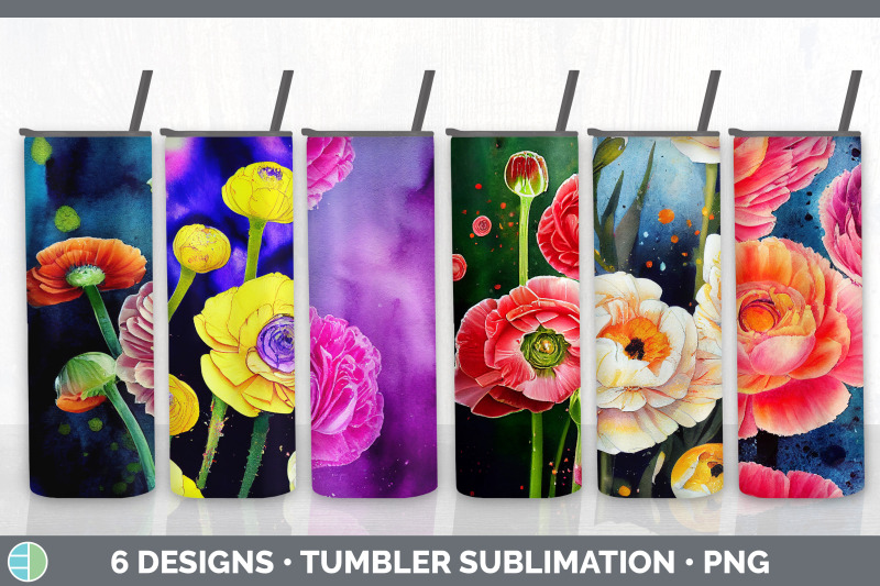 ranunculus-flowers-tumbler-sublimation-bundle