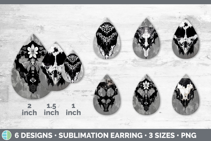 cow-skull-teardrop-earring-sublimation-designs-bundle