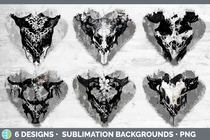 cow-skull-heart-distressed-clipart-sublimation-designs