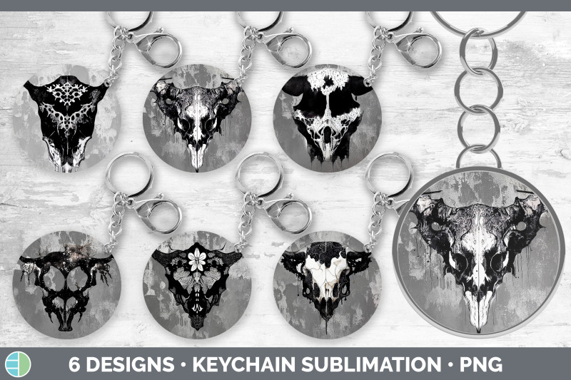 cow-skull-keychain-bundle-keyring-sublimation-designs