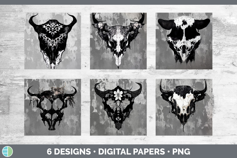 cow-skull-backgrounds-digital-scrapbook-papers