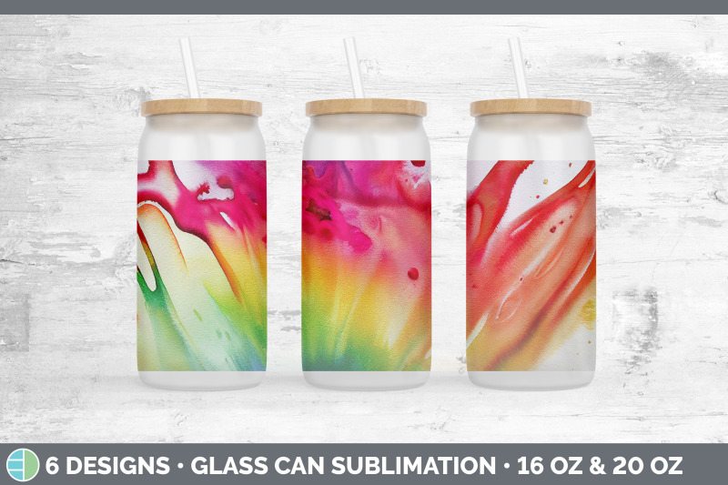 watercolor-rainbow-glass-can-sublimation-beer-mason-jar