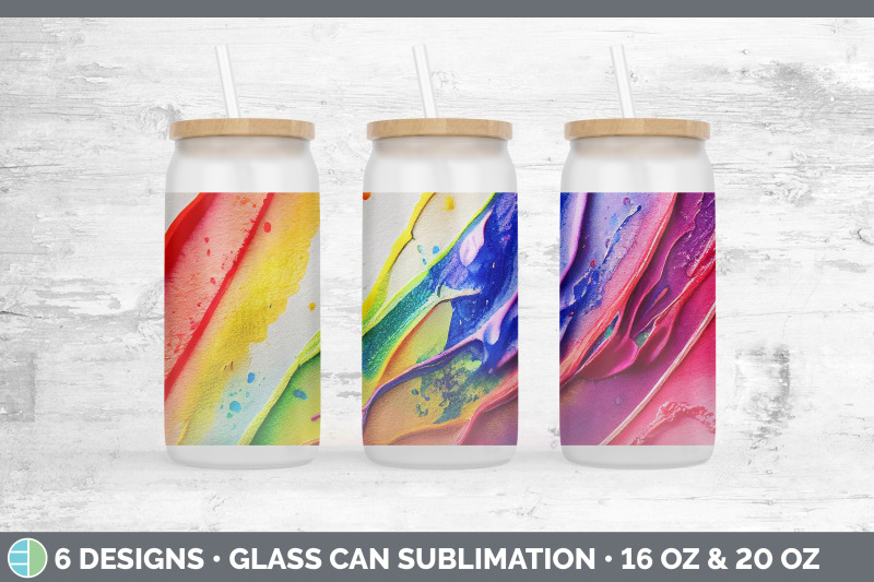 watercolor-rainbow-glass-can-sublimation-beer-mason-jar