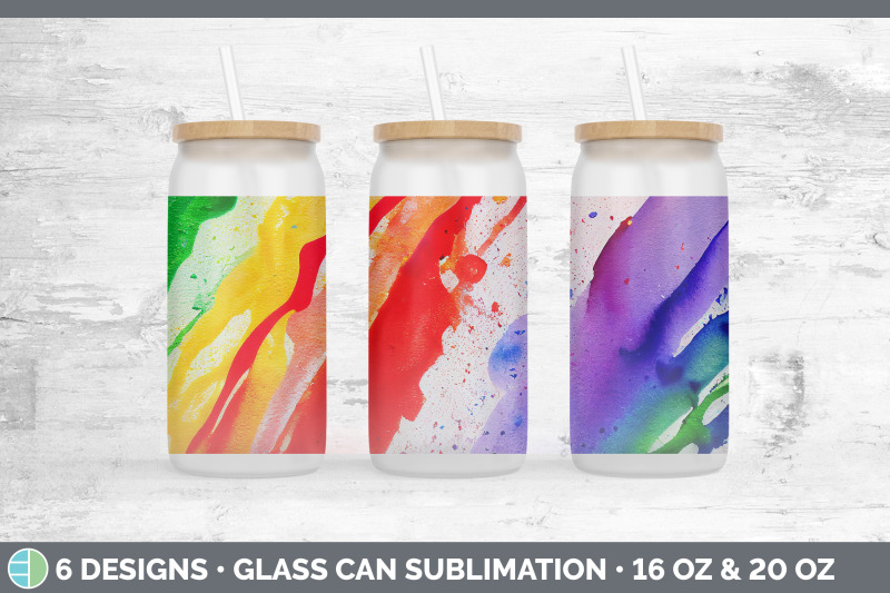 watercolor-rainbow-glass-can-sublimation-beer-mason-jar