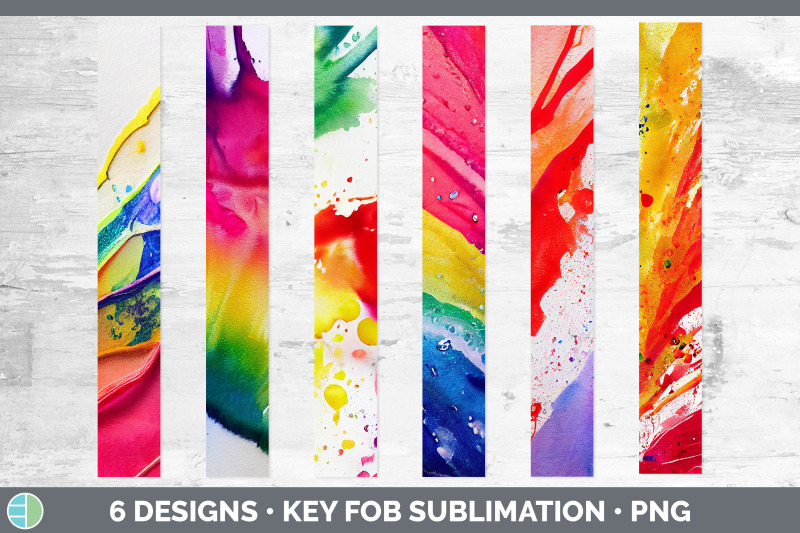 watercolor-rainbow-key-fob-wristlet-sublimation