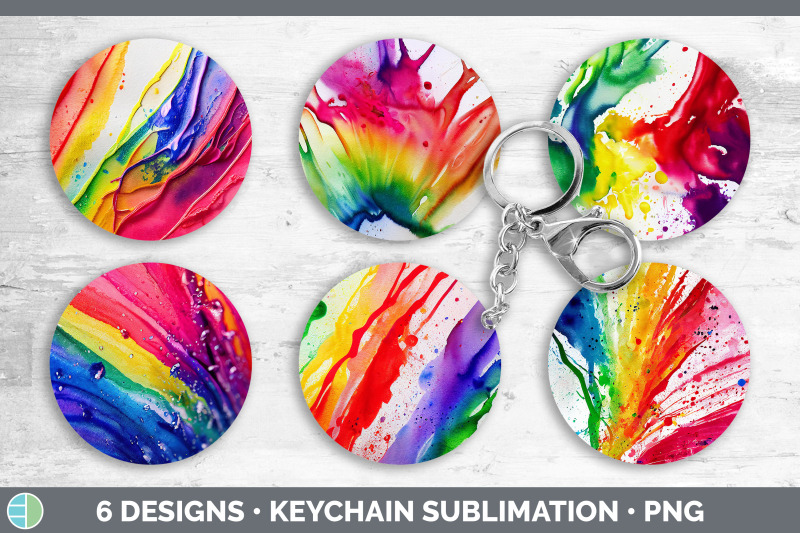 watercolor-rainbow-keychain-bundle-keyring-sublimation-designs