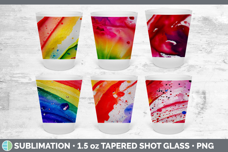 watercolor-rainbow-shot-glass-sublimation-shot-glass-1-5oz-tapered