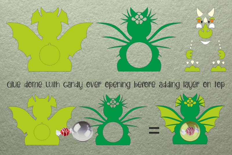 dragon-candy-dome-paper-craft-template