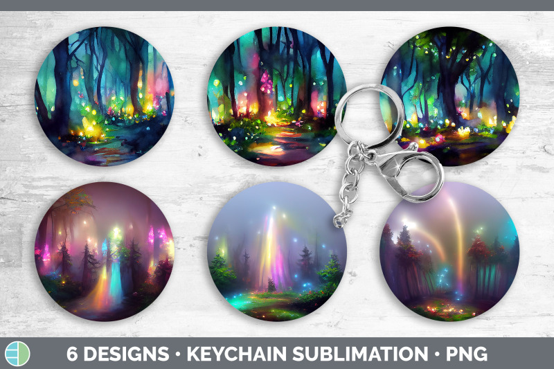 Fairy Forest Keychain Bundle | Keyring Sublimation Designs By Enliven ...