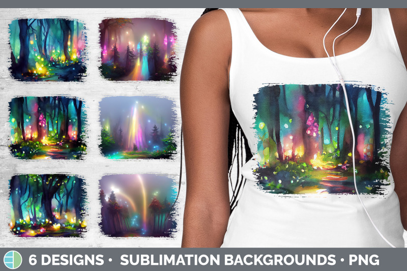 fairy-forest-distressed-sublimation-background-panel