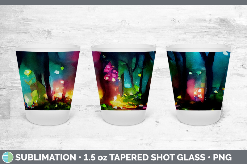 fairy-forest-shot-glass-sublimation-shot-glass-1-5oz-tapered